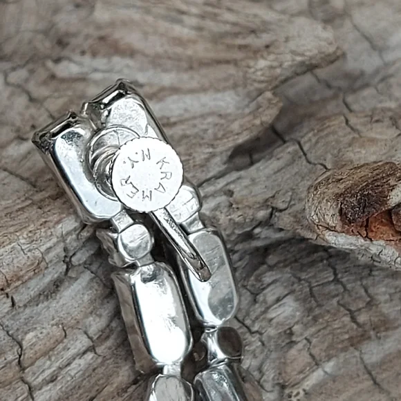 Kramer Rhinestone Earring Set, Backdrop Rhinestone Statement Necklace - Picture 8 of 8